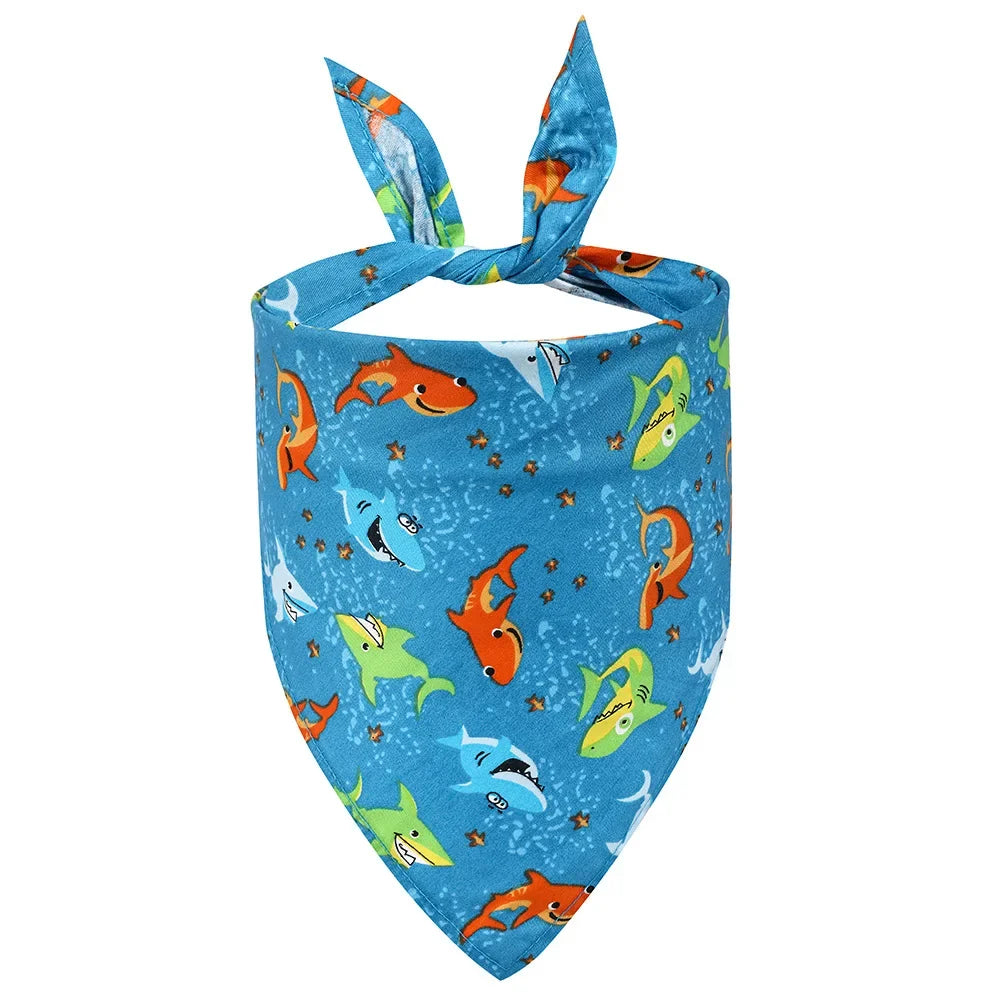 Washable Fruit Floral Dog Bandana Soft Adjustable Pet Scarf