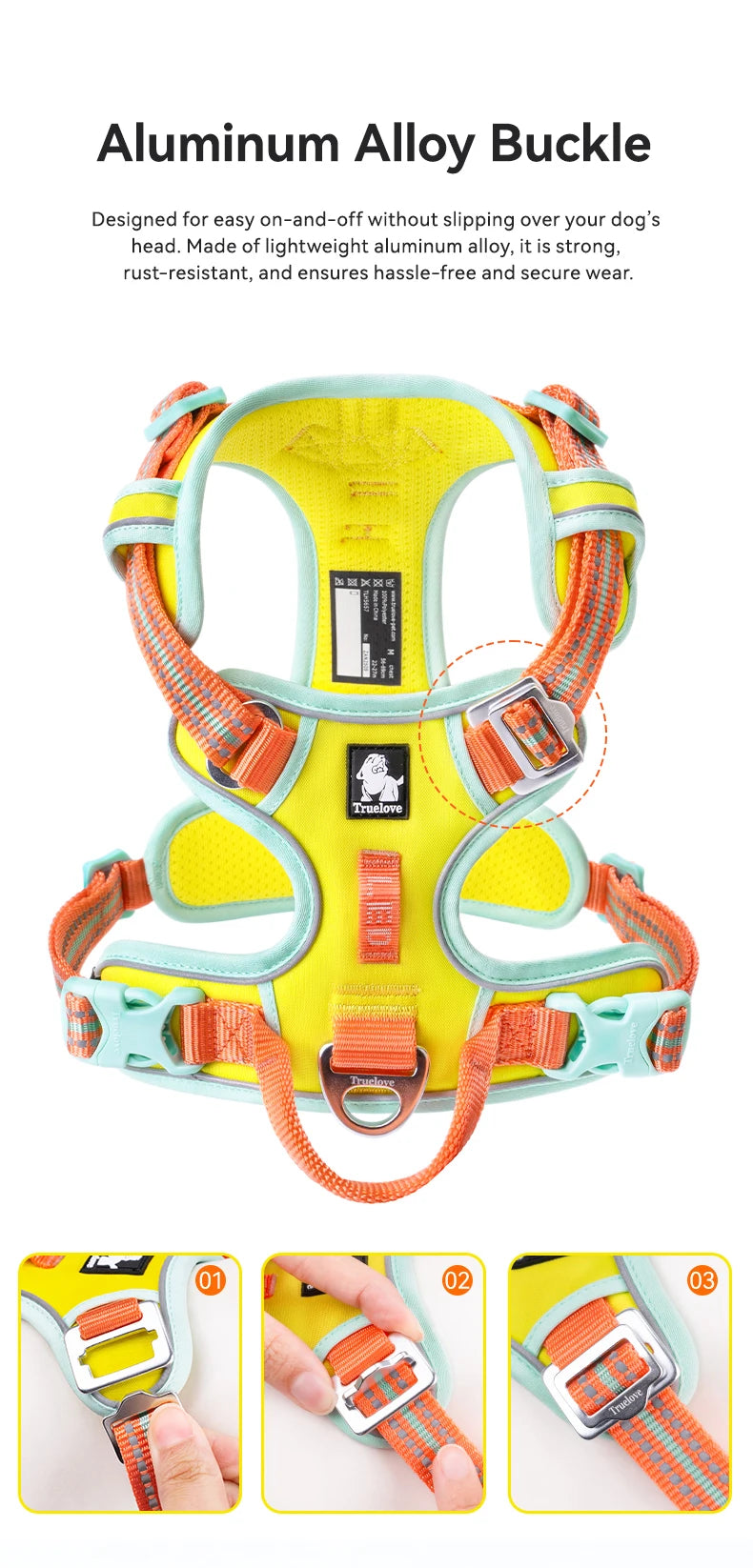 Truelove Reflective No Pull Dog Harness for Training and Walking
