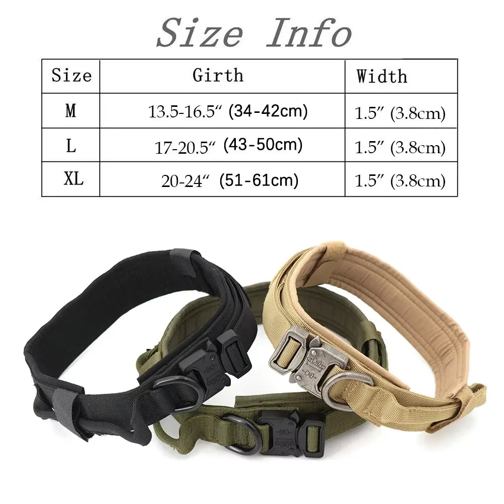 PetraVel Adjustable Tactical Dog Collar And Nylon Leash Set