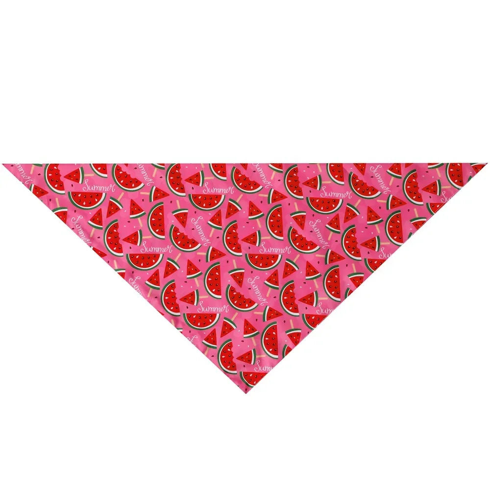 Washable Fruit Floral Dog Bandana Soft Adjustable Pet Scarf