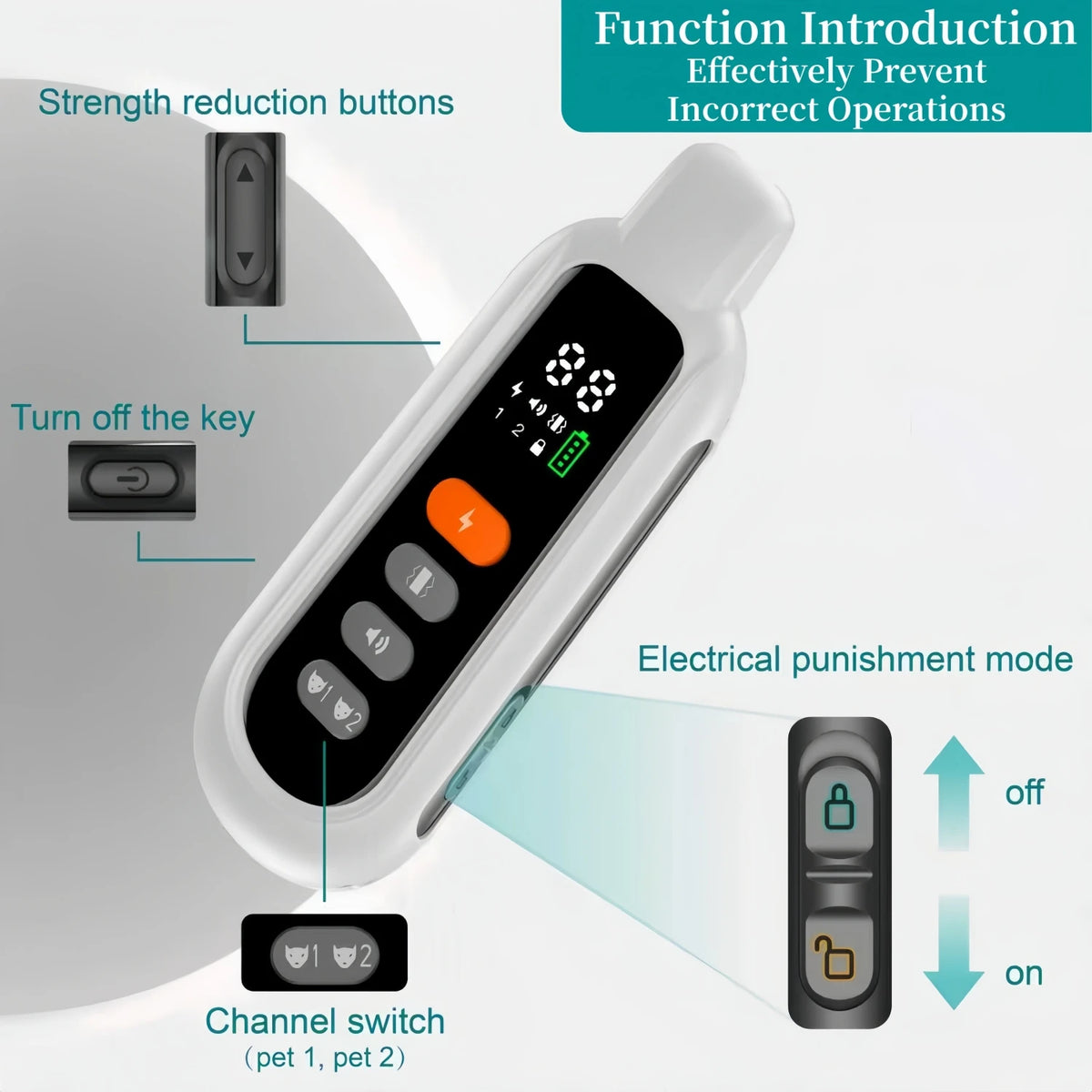 YHLC Electric Dog Training Collar Remote Control Waterproof Shock Vibration