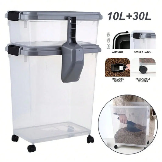 Airtight Stackable Pet Food And Treat Storage Container Set