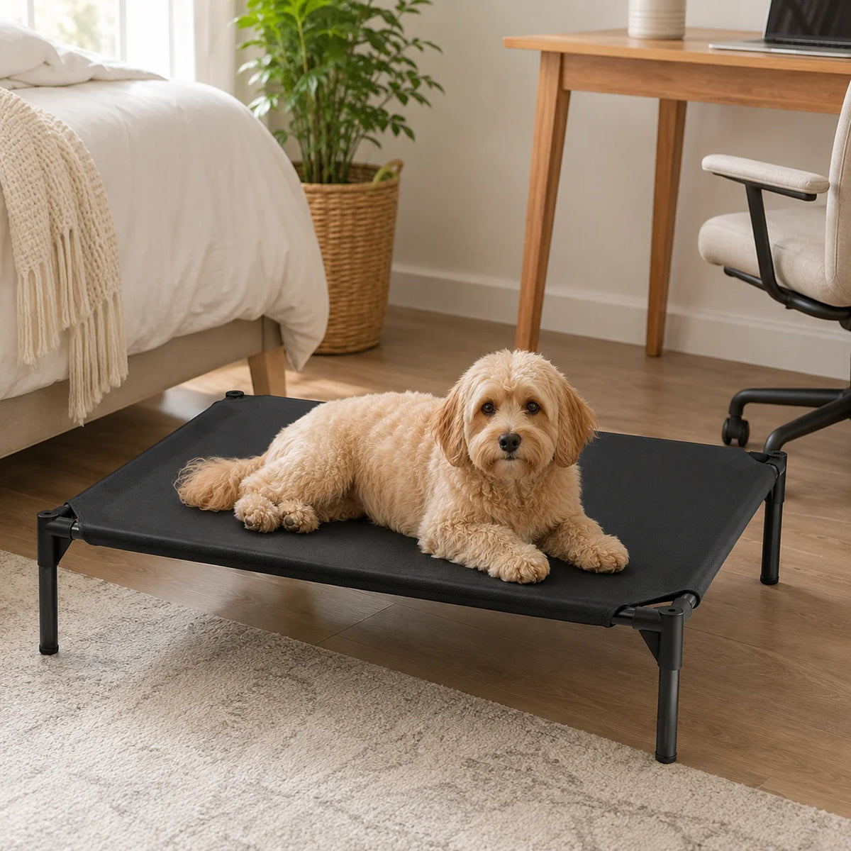 Breathable Mesh Elevated Dog Bed With Durable Nylon Frame