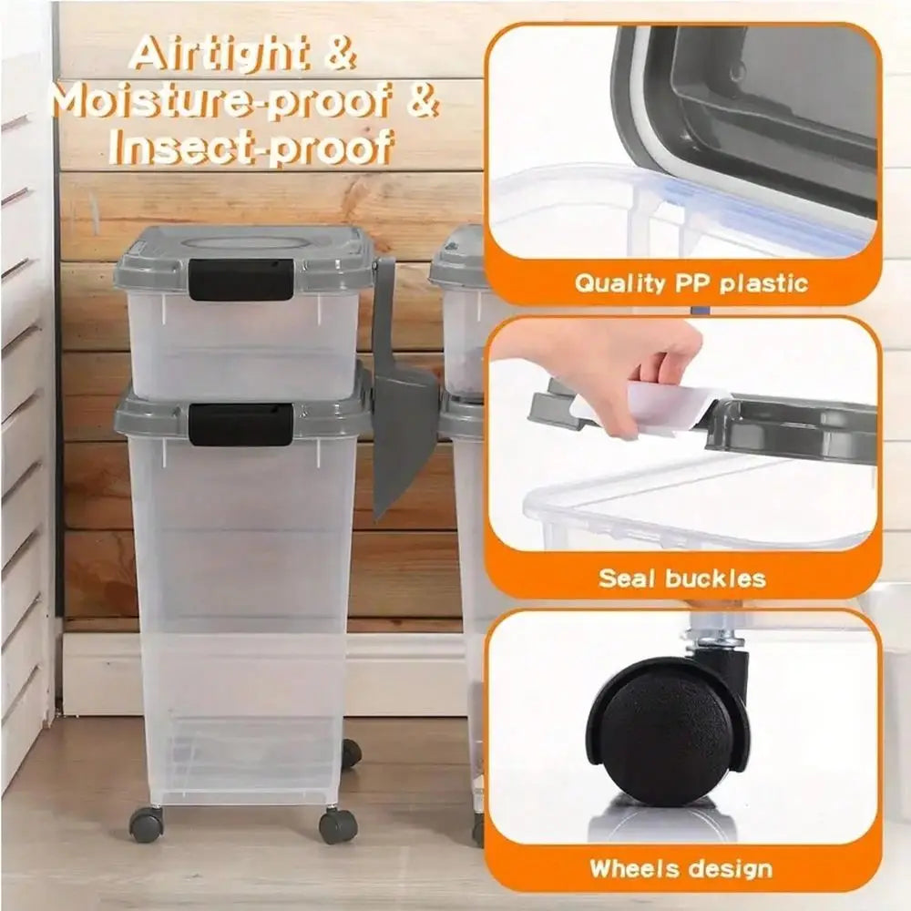 Airtight Stackable Pet Food And Treat Storage Container Set