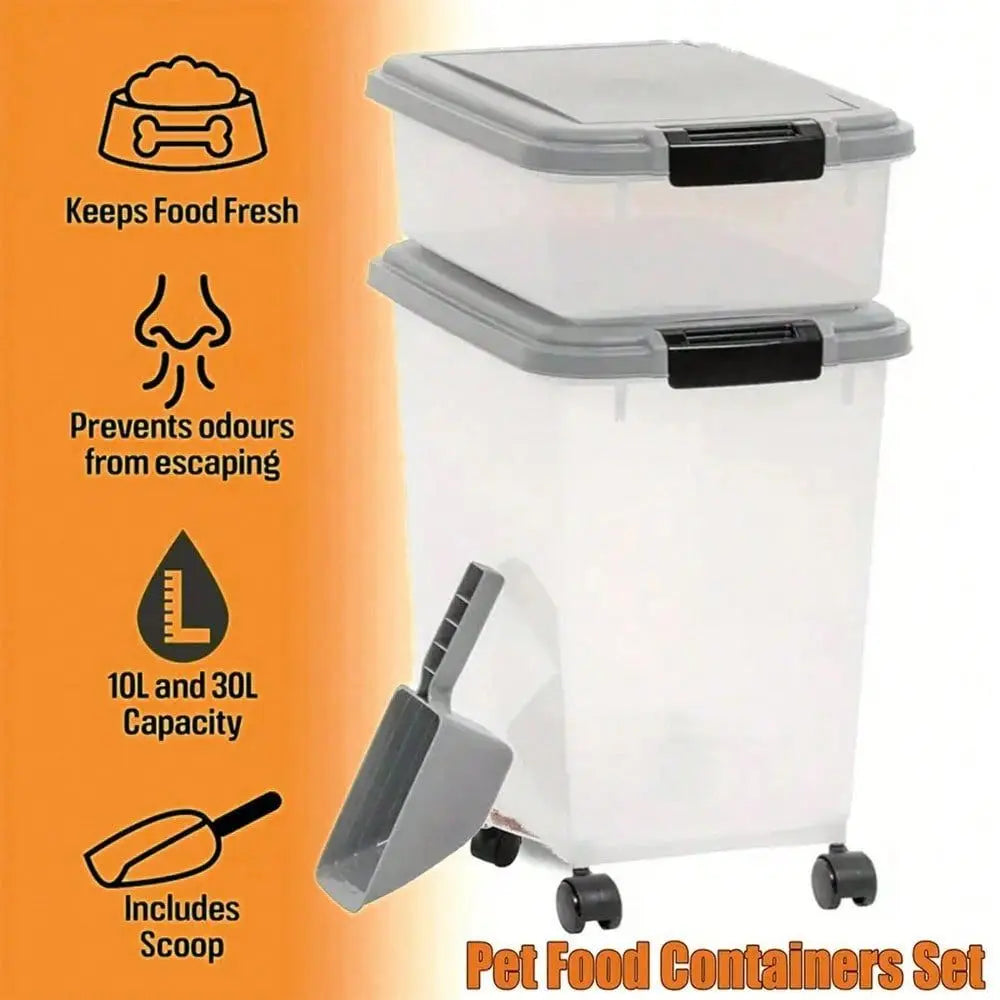 Airtight Stackable Pet Food And Treat Storage Container Set