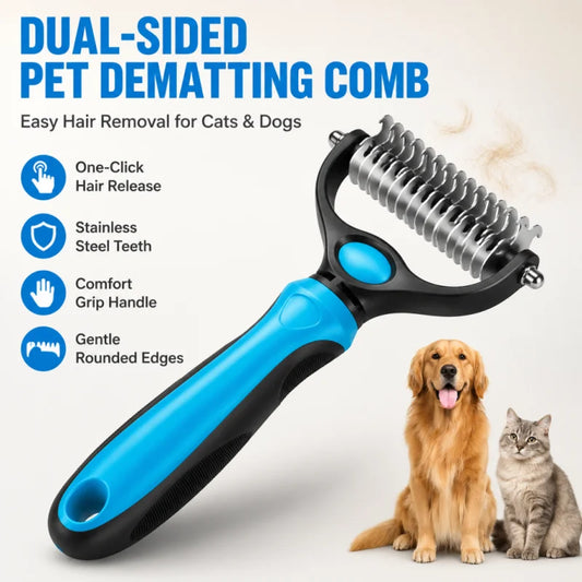 Professional Stainless Steel Pet Dematting Comb For Dogs And Cats
