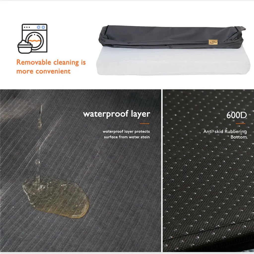 Orthopedic Memory Foam Dog Bed With Waterproof Washable Cotton Cover