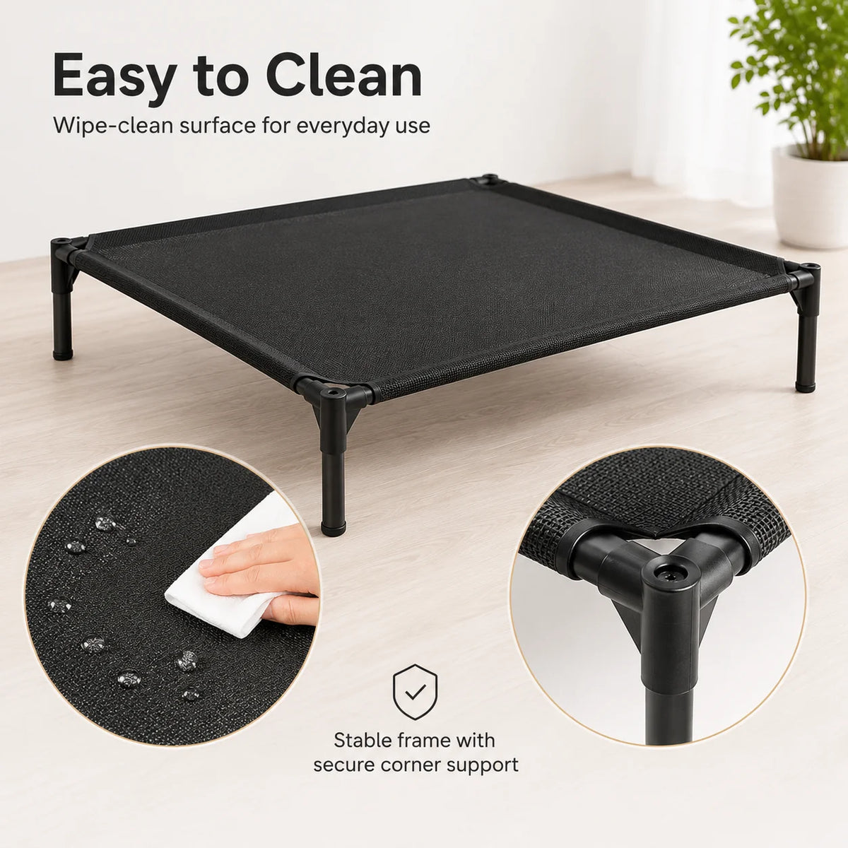 Breathable Mesh Elevated Dog Bed With Durable Nylon Frame