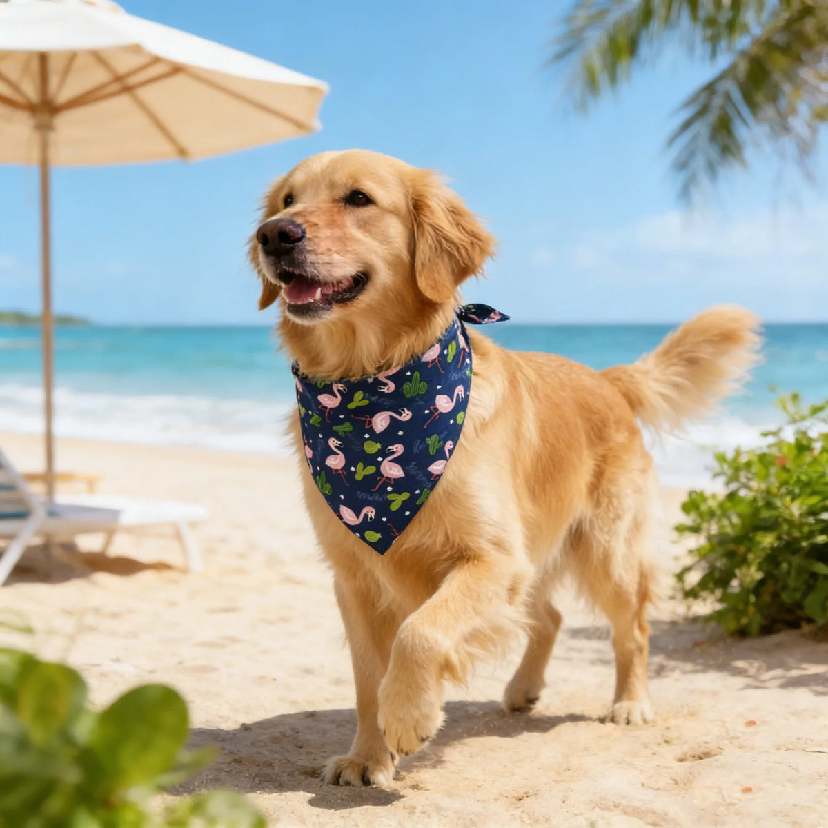 Washable Fruit Floral Dog Bandana Soft Adjustable Pet Scarf