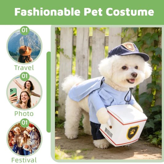 Cute Mail Carrier Dog Costume For All Seasons Dress Up