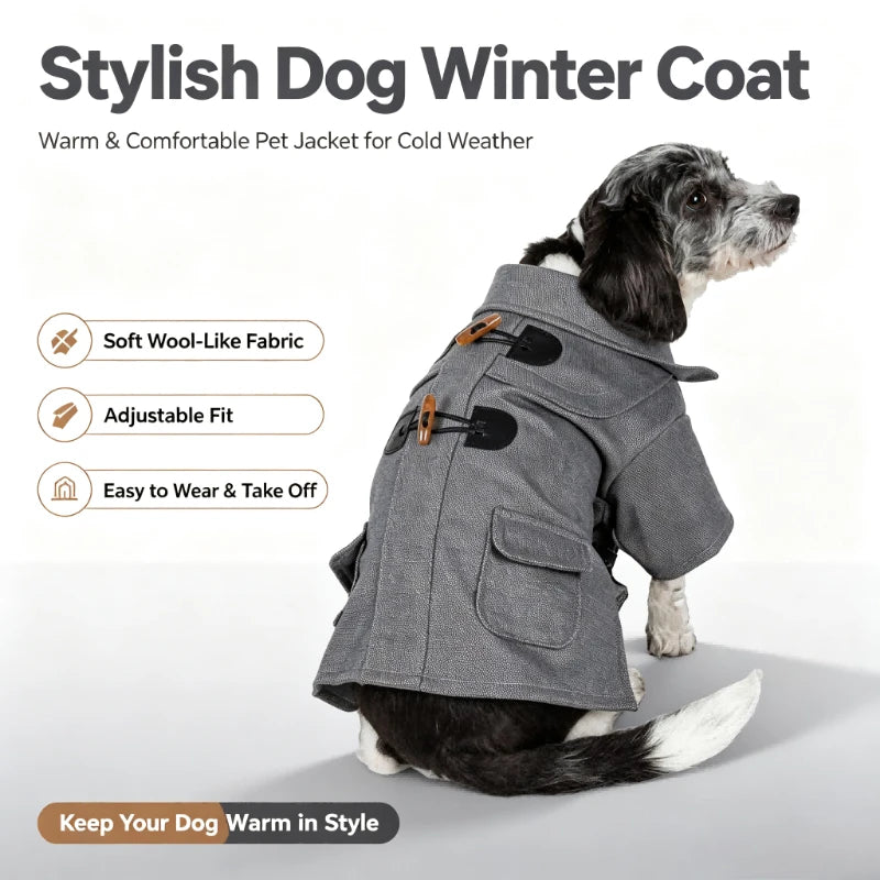 Premium Riveted Collared Dog Coat Warm Windproof Pet Jacket
