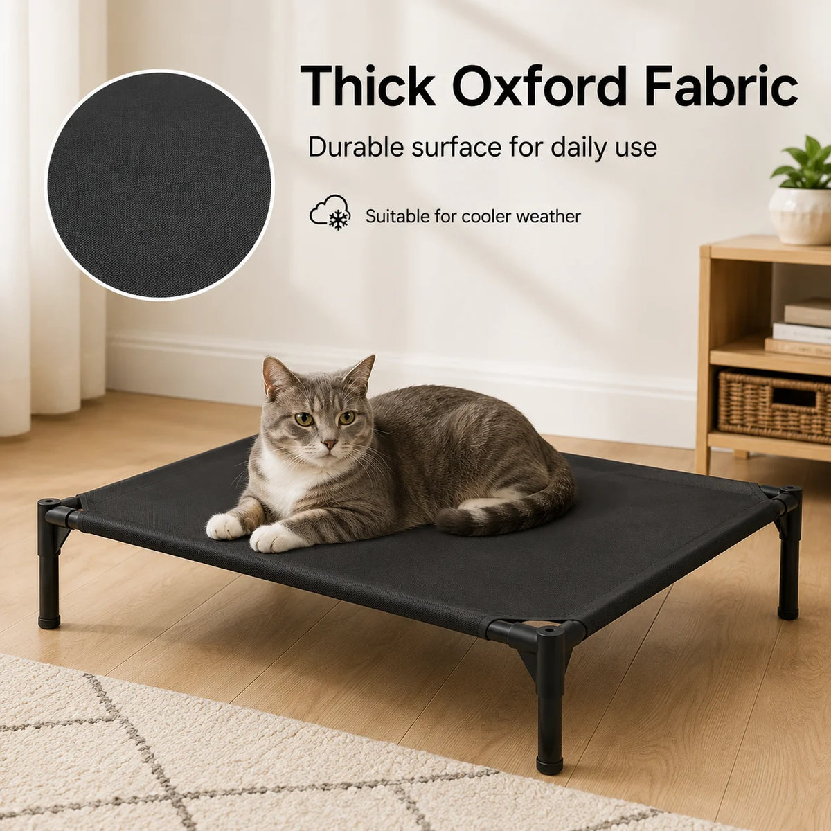 Breathable Mesh Elevated Dog Bed With Durable Nylon Frame