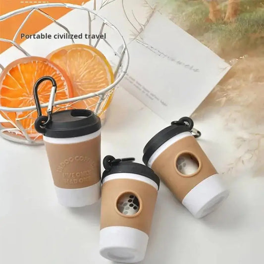 Portable Coffee Cup Shaped Pet Waste Bag Dispenser Dog Walking