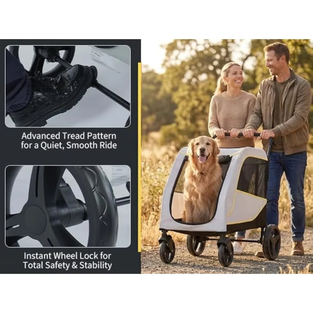 Garvee Folding Four Wheel Pet Stroller For Large Dogs And Cats