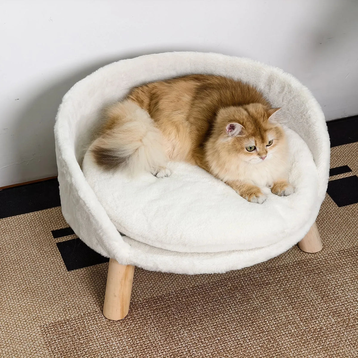 Borwart Elevated Dog Cat Sofa Bed with Removable Padded Cushion