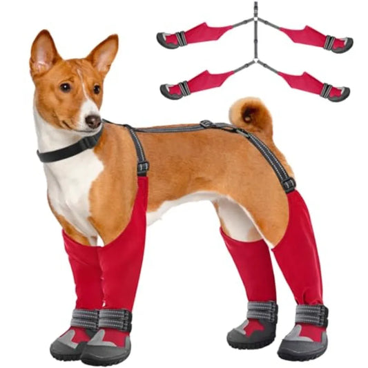 Waterproof Anti Slip Dog Suspender Boots For Winter Hiking