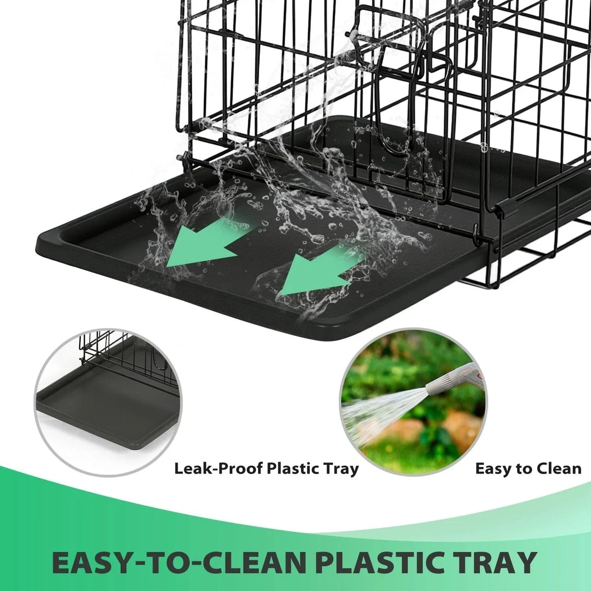 Premium Folding Pet Dog Crate With Secure Dual Entry Doors