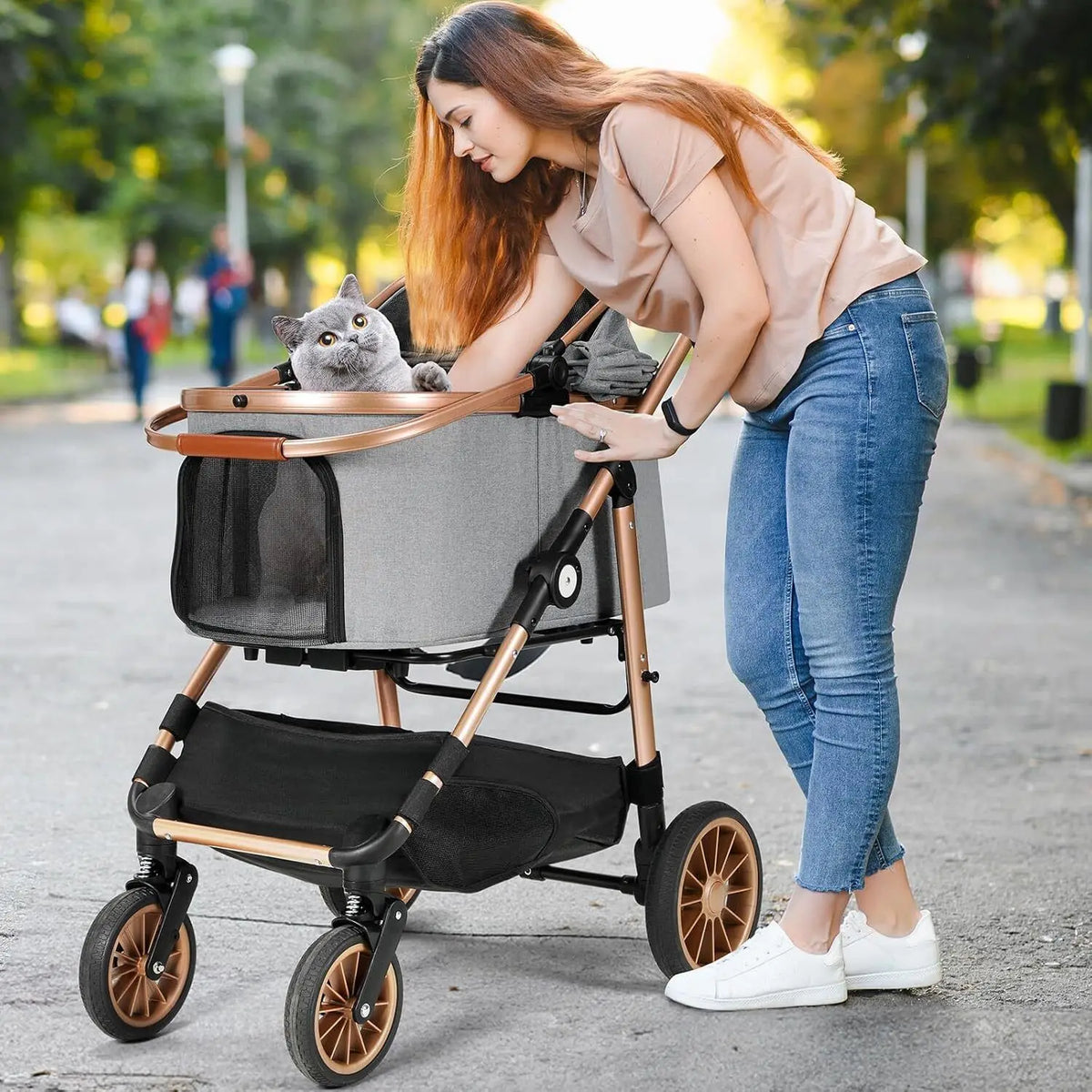 All Terrain Pet Stroller With Detachable Carrier And Folding Design