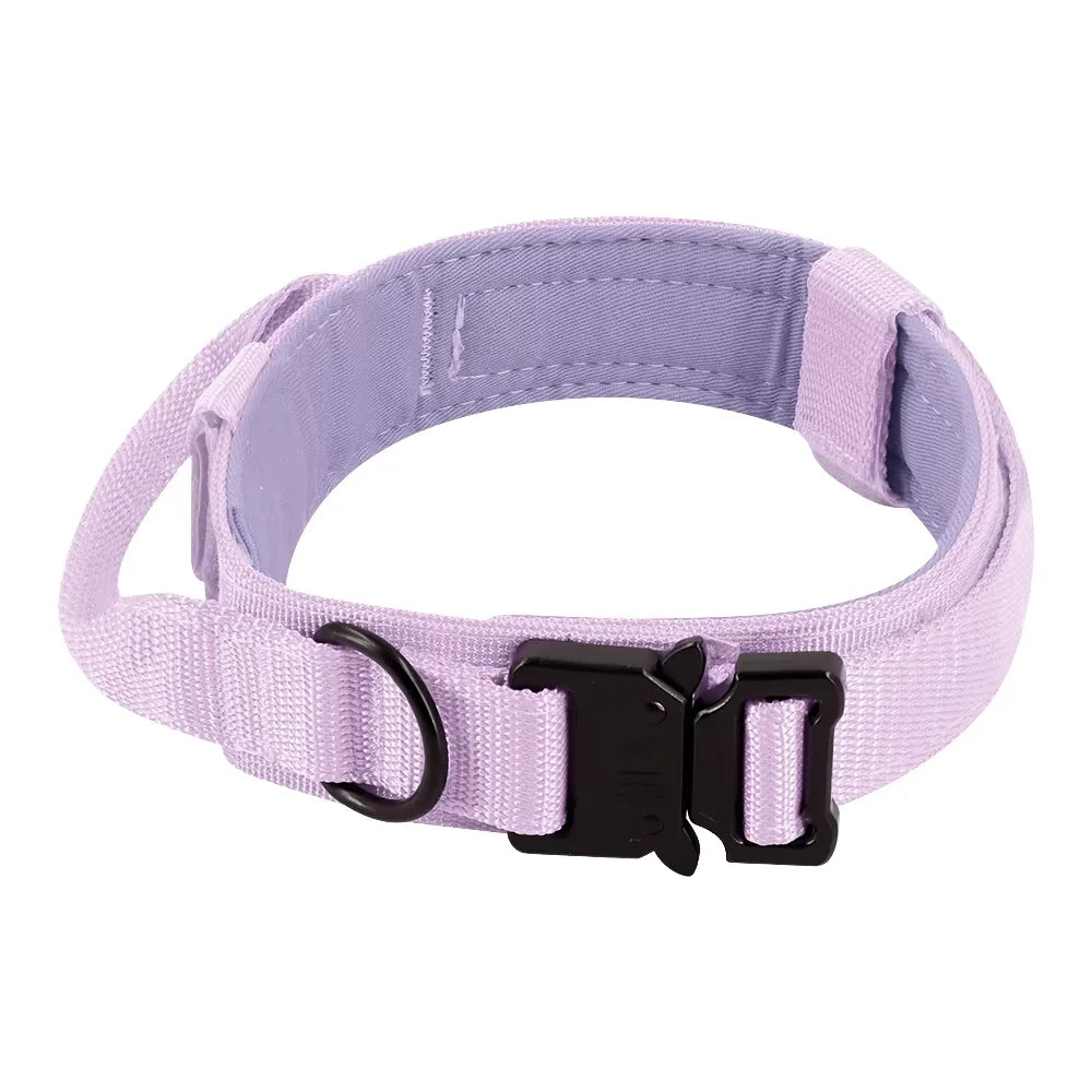 PetraVel Adjustable Tactical Dog Collar And Nylon Leash Set