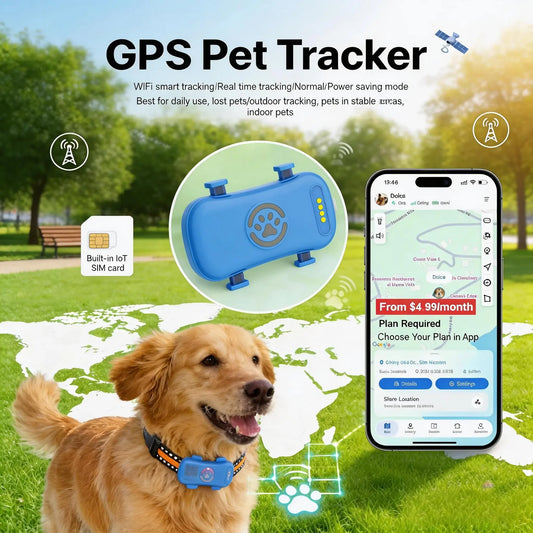 Wanwaytech 4G GPS Pet Tracker For Real Time Location Monitoring