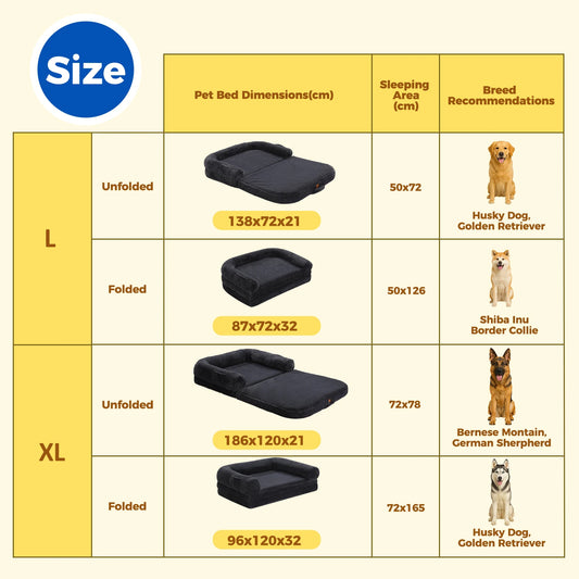 PAWZ Road Foldable Plush Pet Bed With Non Slip Bottom