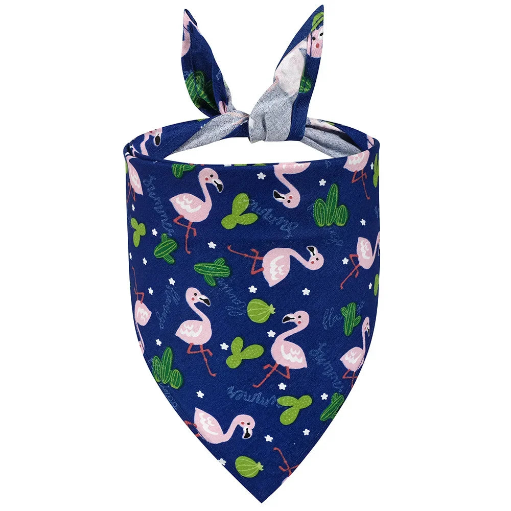 Washable Fruit Floral Dog Bandana Soft Adjustable Pet Scarf
