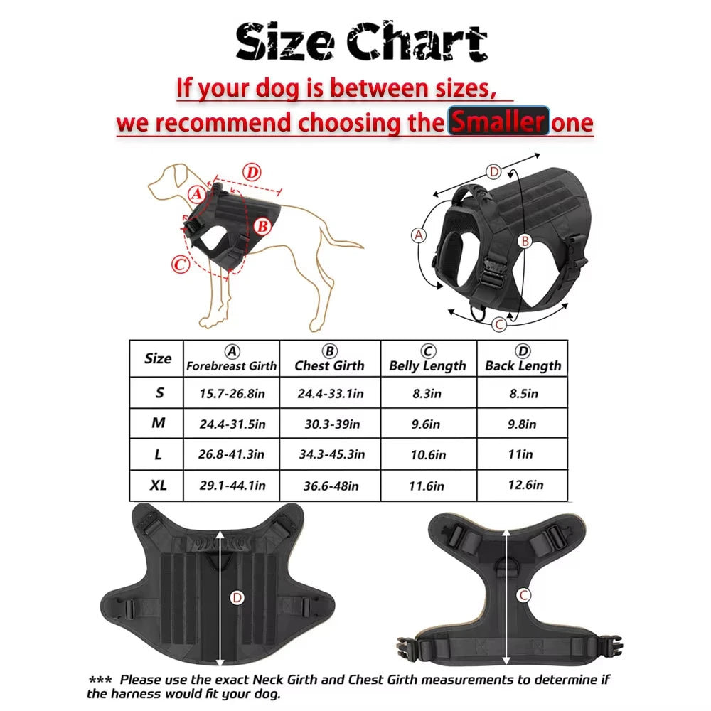 PetraVel Tactical Dog Harness Vest And Complete Accessory Set