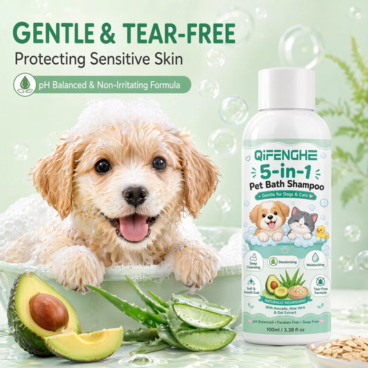 Qifenghe Gentle Pet Shampoo For Dogs And Cats With Oatmeal