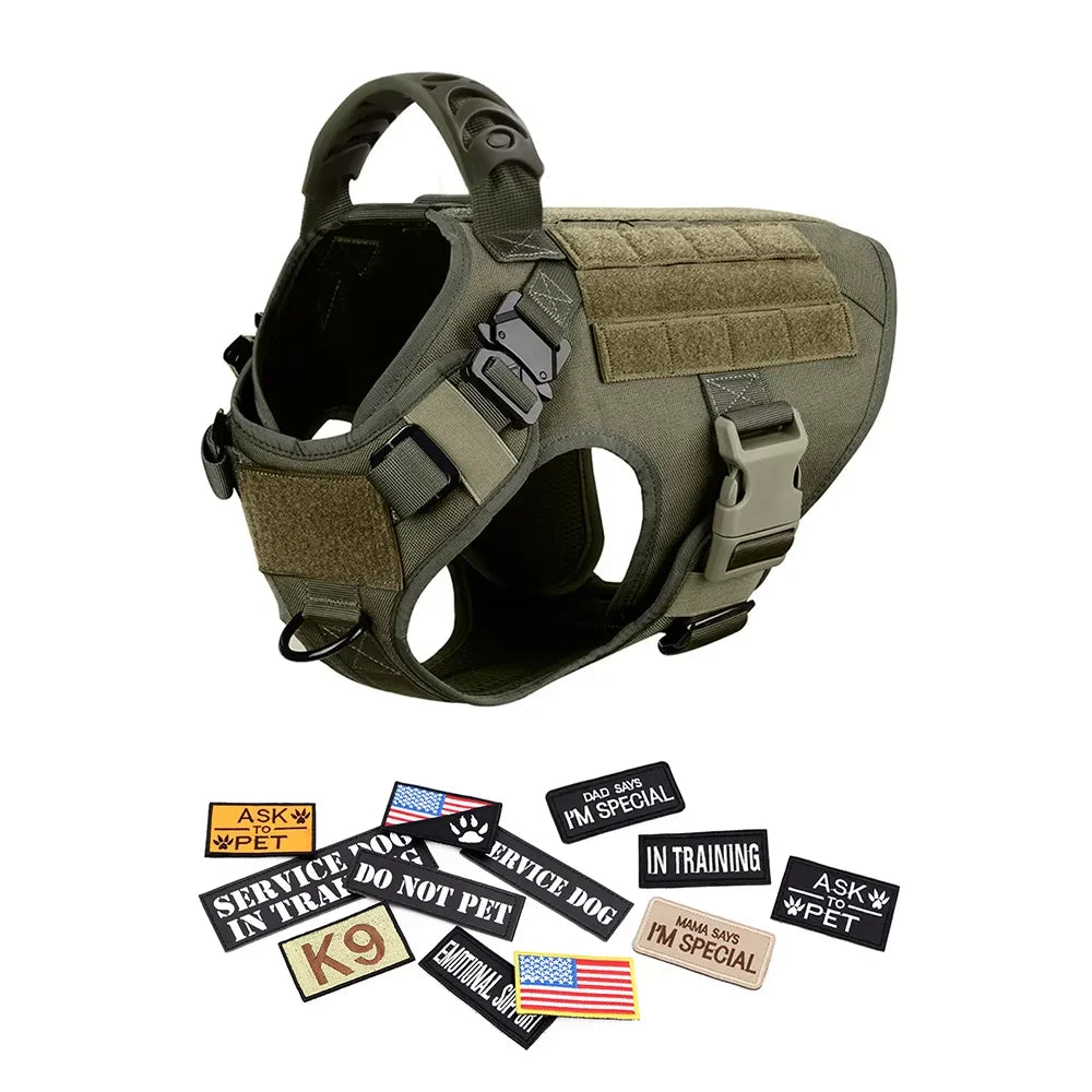 PetraVel Tactical Dog Harness Vest And Complete Accessory Set