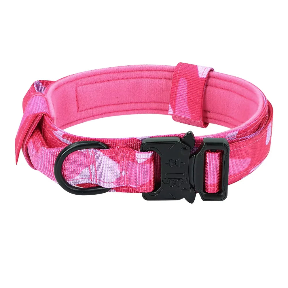PetraVel Adjustable Tactical Dog Collar And Nylon Leash Set