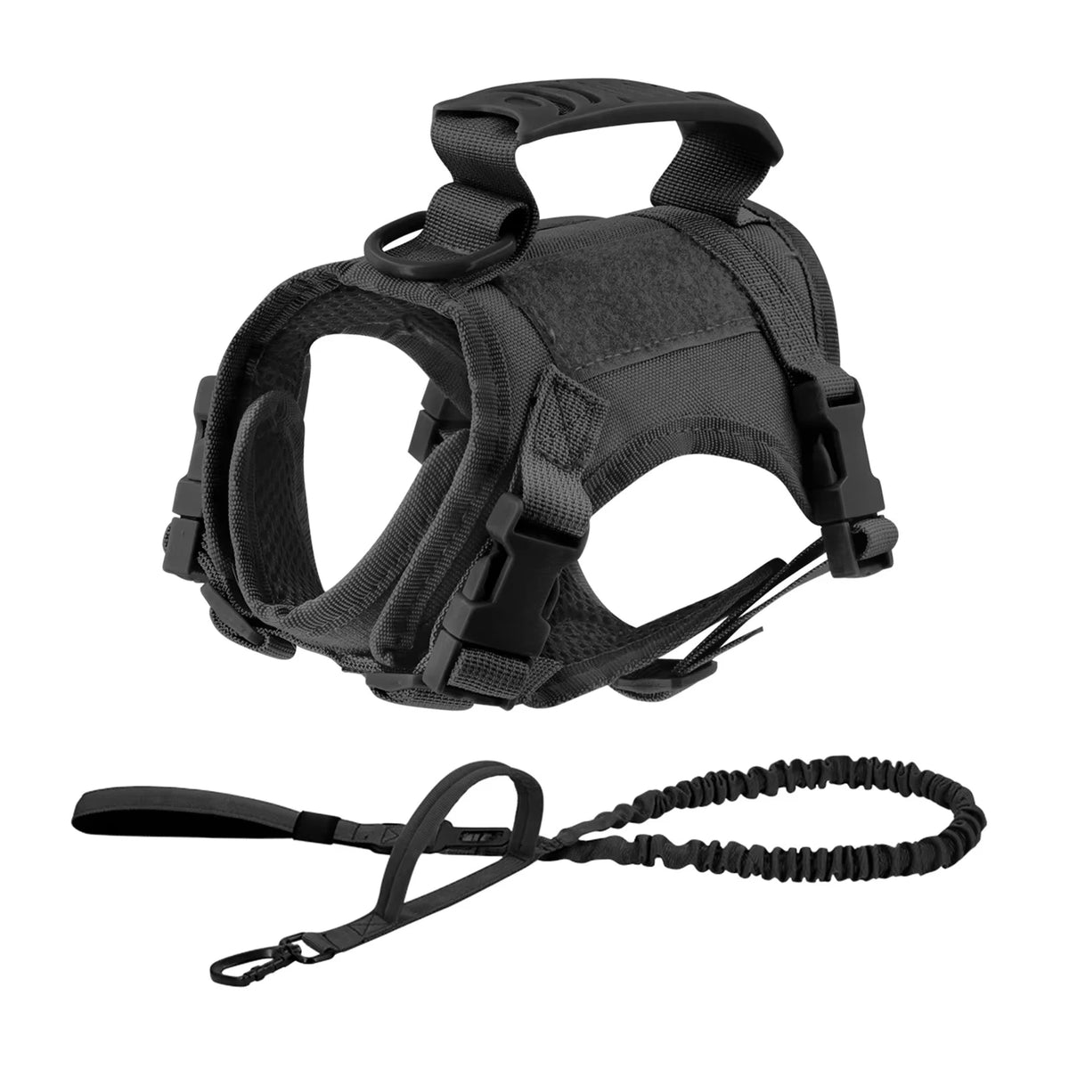 PetraVel Tactical Dog Harness Leash Set With Quick Release Buckle