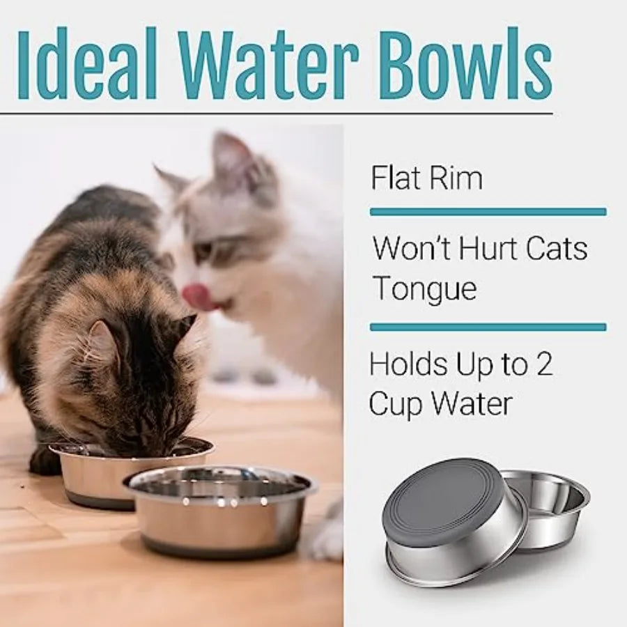 Nonslip Stainless Steel Dog And Cat Bowls With Silicone Base