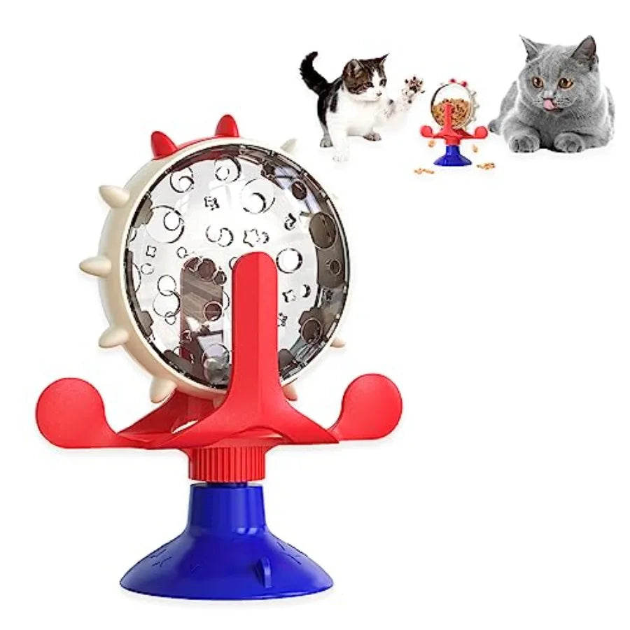 Interactive Cat And Dog Treat Dispenser Rotating Feeder Toy