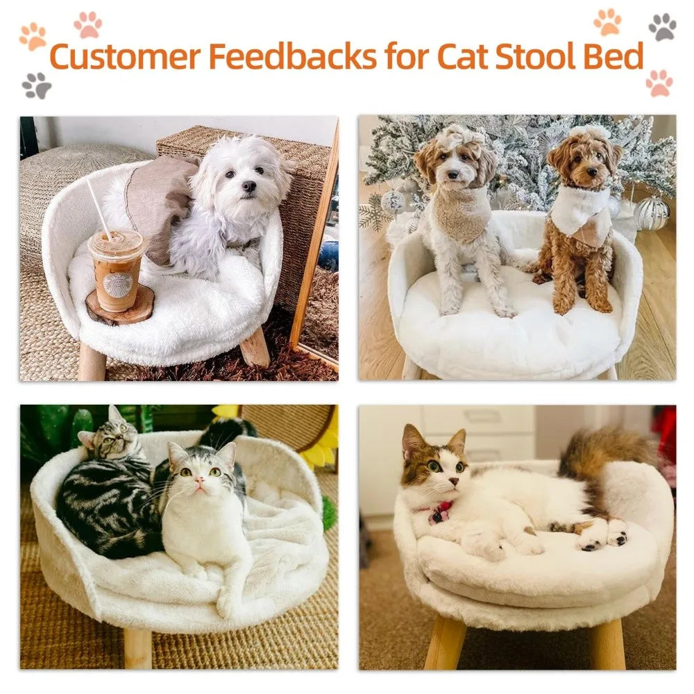 Borwart Elevated Dog Cat Sofa Bed with Removable Padded Cushion