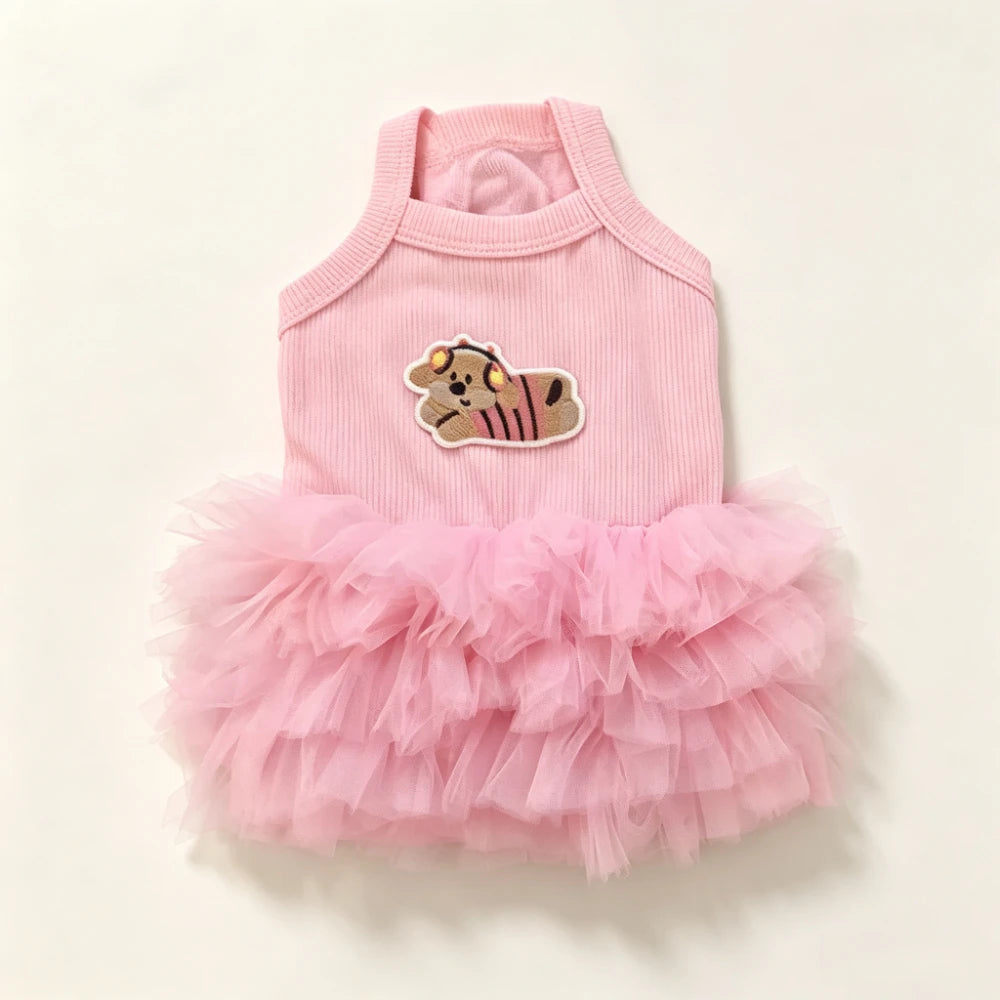 Sleeveless Puffy Princess Dog Skirt For Small Pets And Cats