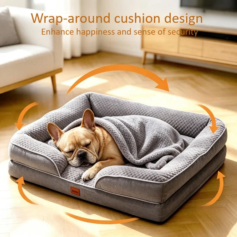 Orthopedic Memory Foam Dog Sofa Bed With Waterproof Washable Cover