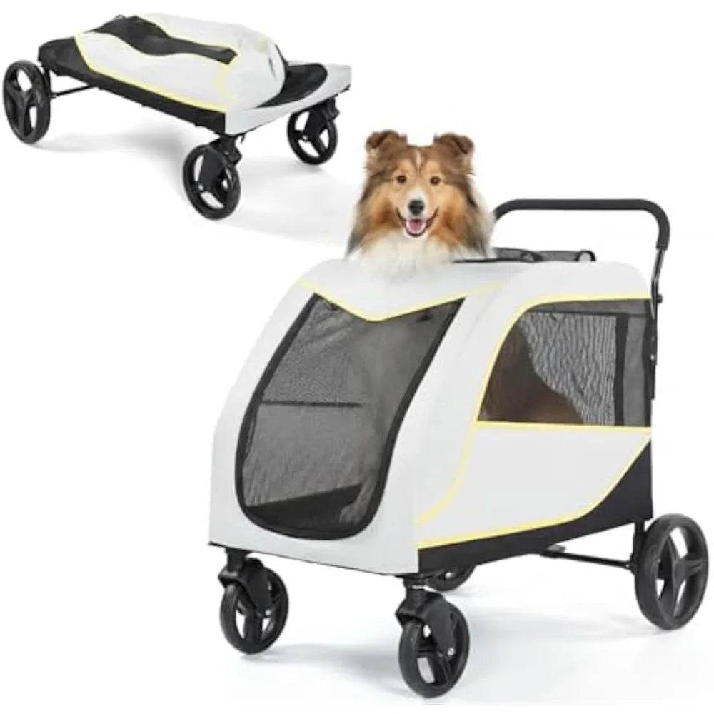 Garvee Folding Four Wheel Pet Stroller For Large Dogs And Cats