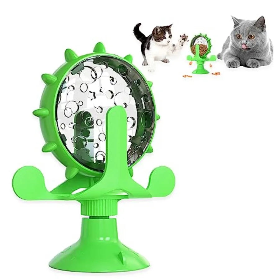 Interactive Cat And Dog Treat Dispenser Rotating Feeder Toy