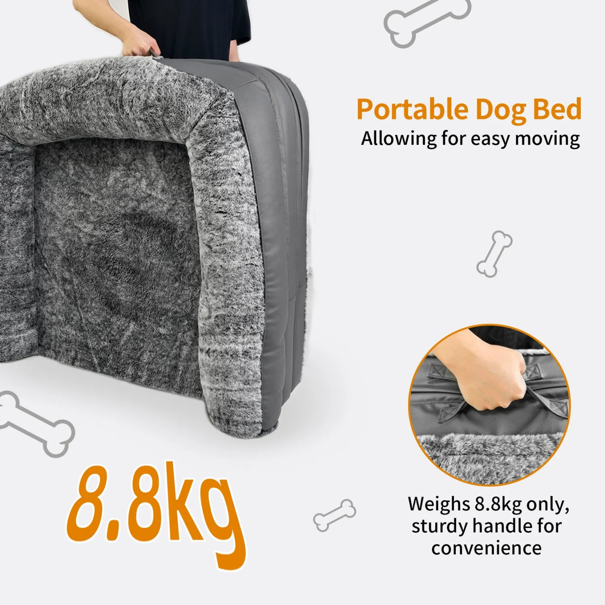 BINGOPAW Foldable Orthopedic Plush Pet Bed With Comfort Bolster