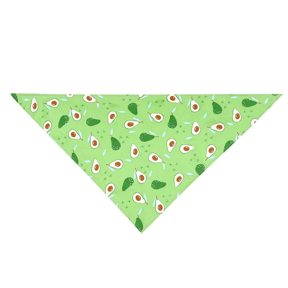 Washable Fruit Floral Dog Bandana Soft Adjustable Pet Scarf