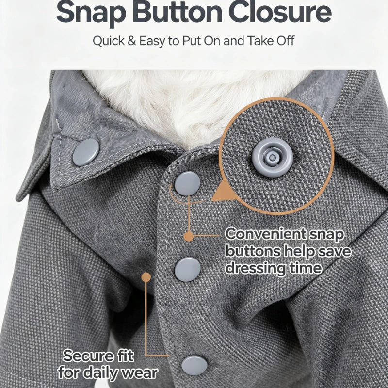 Premium Riveted Collared Dog Coat Warm Windproof Pet Jacket