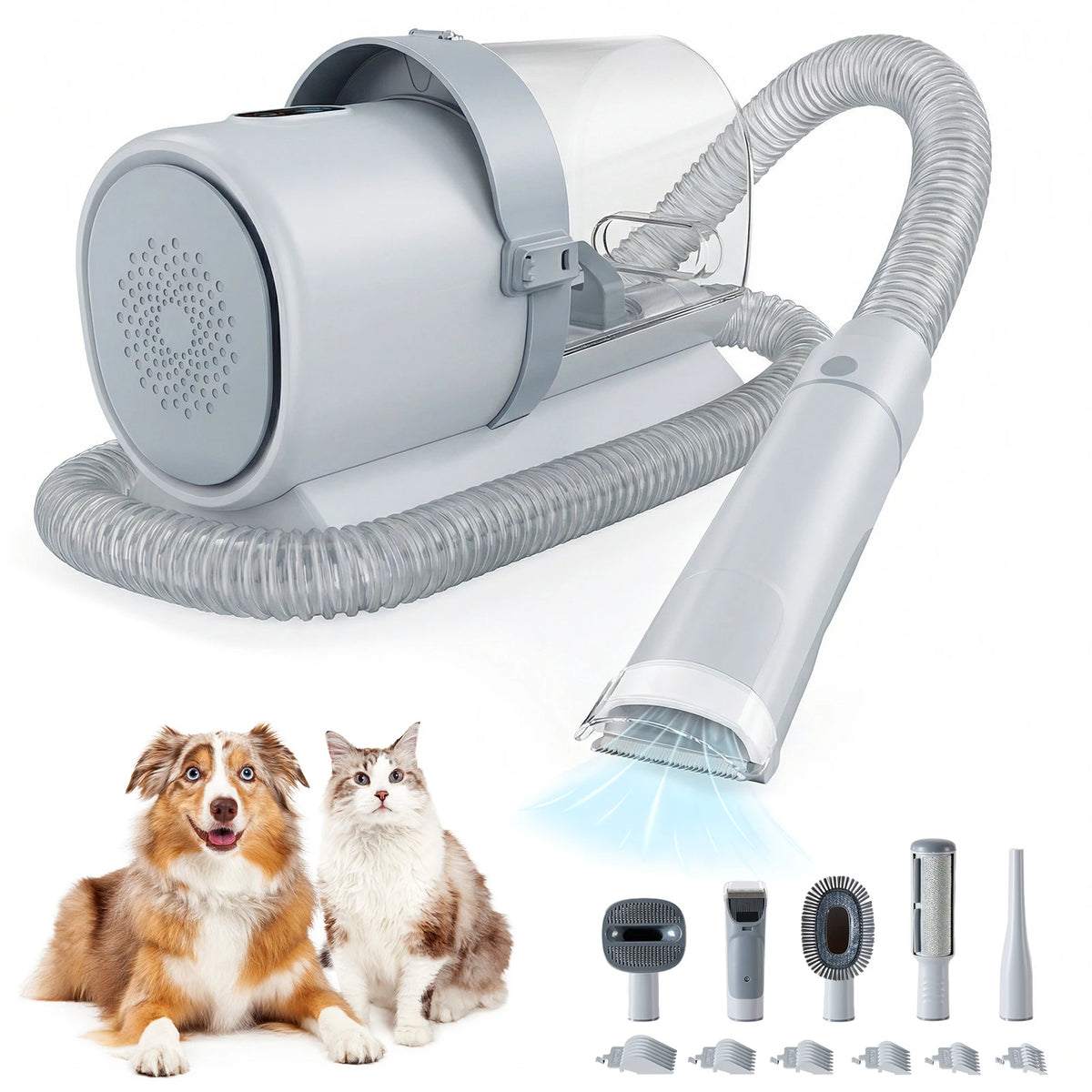 JHK Professional Cordless Pet Grooming Vacuum Kit Clipper Tools