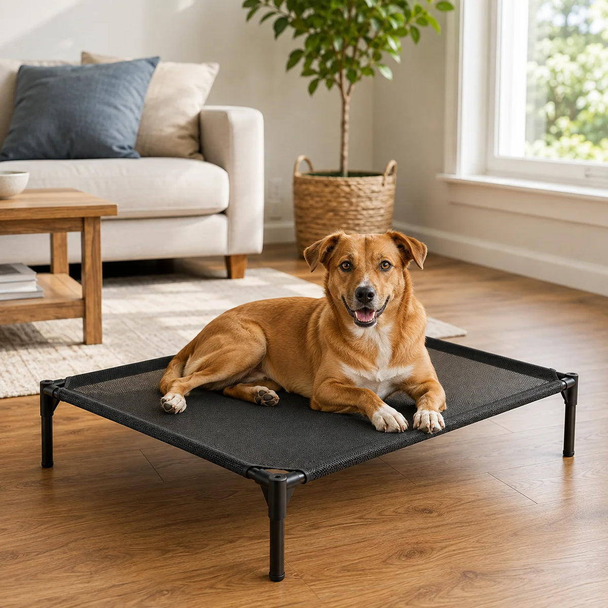 Breathable Mesh Elevated Dog Bed With Durable Nylon Frame
