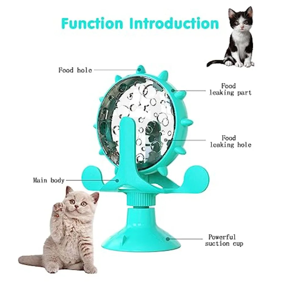 Interactive Cat And Dog Treat Dispenser Rotating Feeder Toy