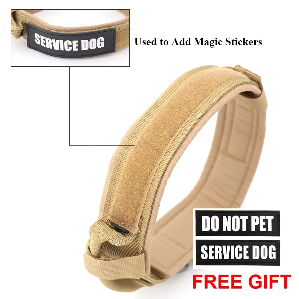 PetraVel Adjustable Tactical Dog Collar And Nylon Leash Set
