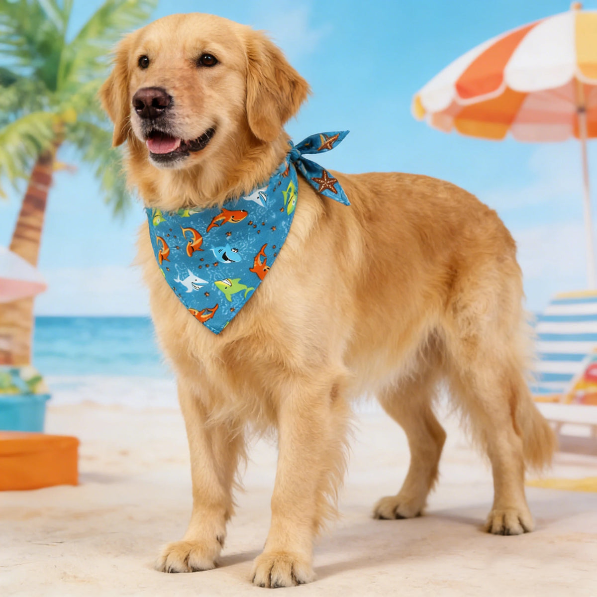 Washable Fruit Floral Dog Bandana Soft Adjustable Pet Scarf