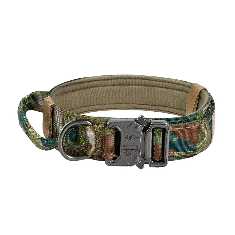 PetraVel Adjustable Tactical Dog Collar And Nylon Leash Set