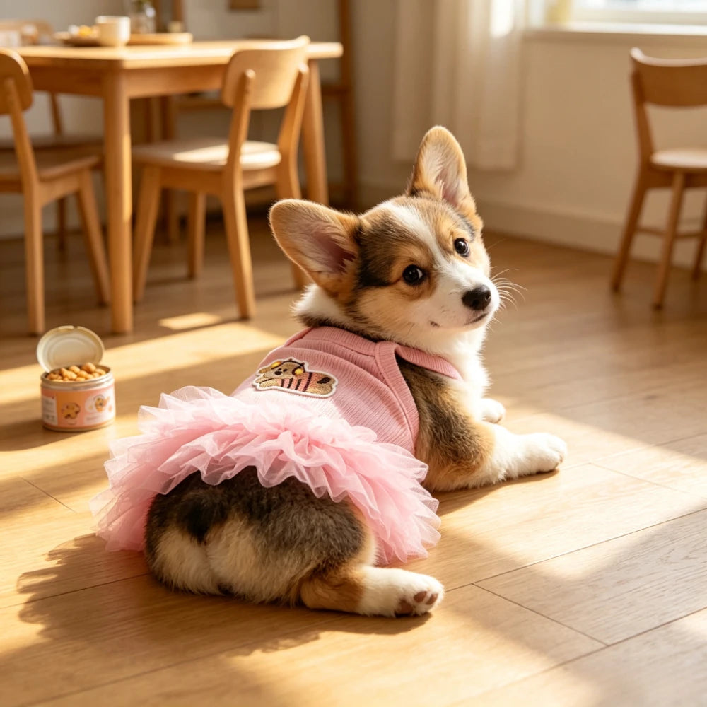 Sleeveless Puffy Princess Dog Skirt For Small Pets And Cats